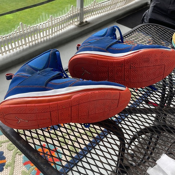 Jordan Air Flight 45 High Max Size 7 YOUTH Carmelo Anthony Blue/Orange - Picture 6 of 7